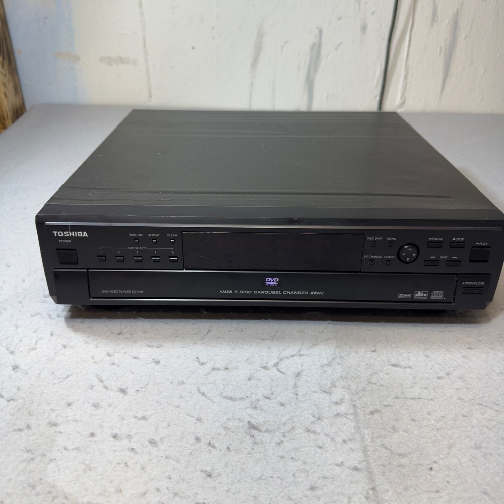 Toshiba SD-2705U 5-Disc‎ Carousel Changer DVD Video Player Black 2001 parts only